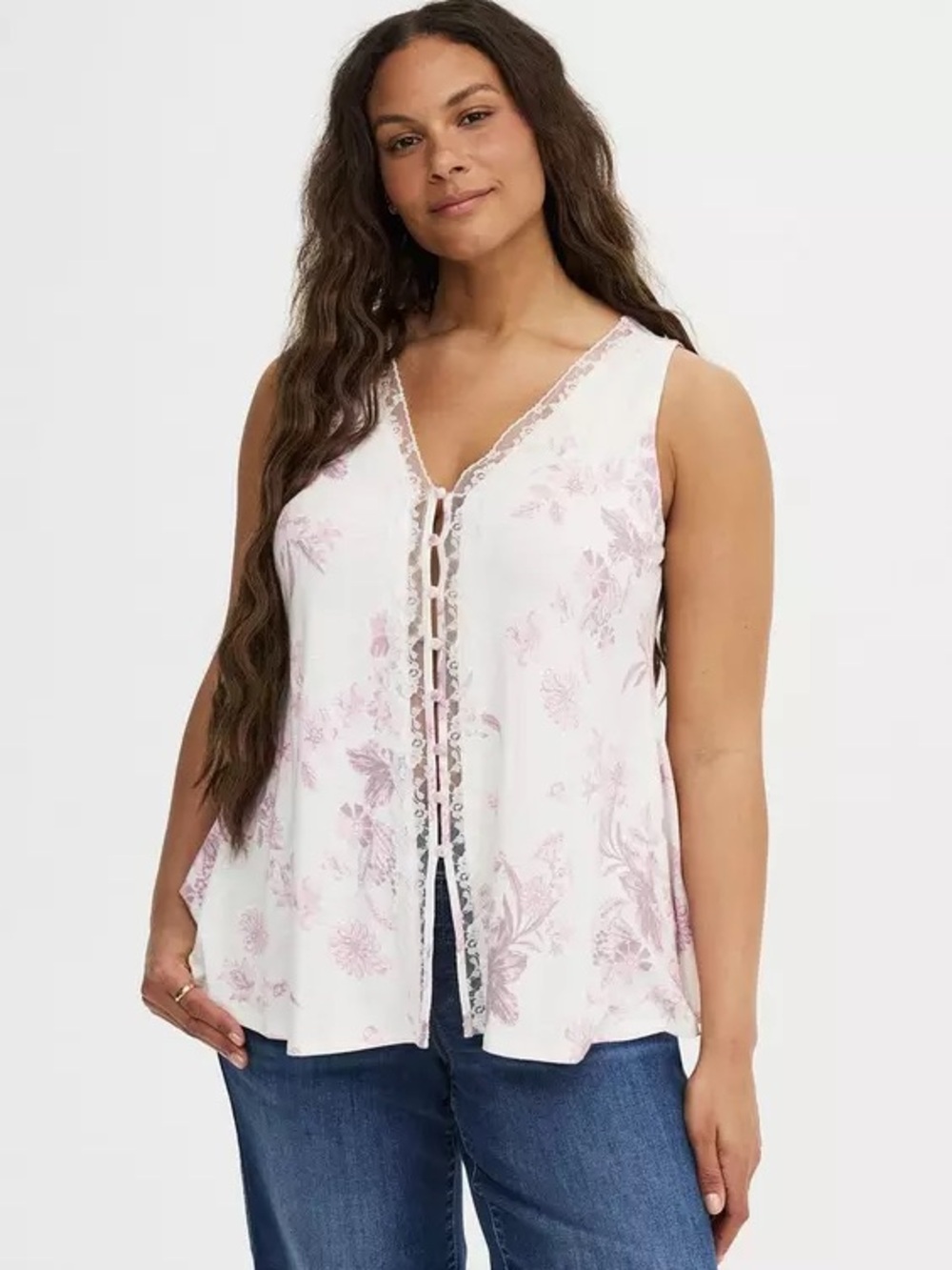Torrid Supersoft Slub V-Neck Fit N Flare Top